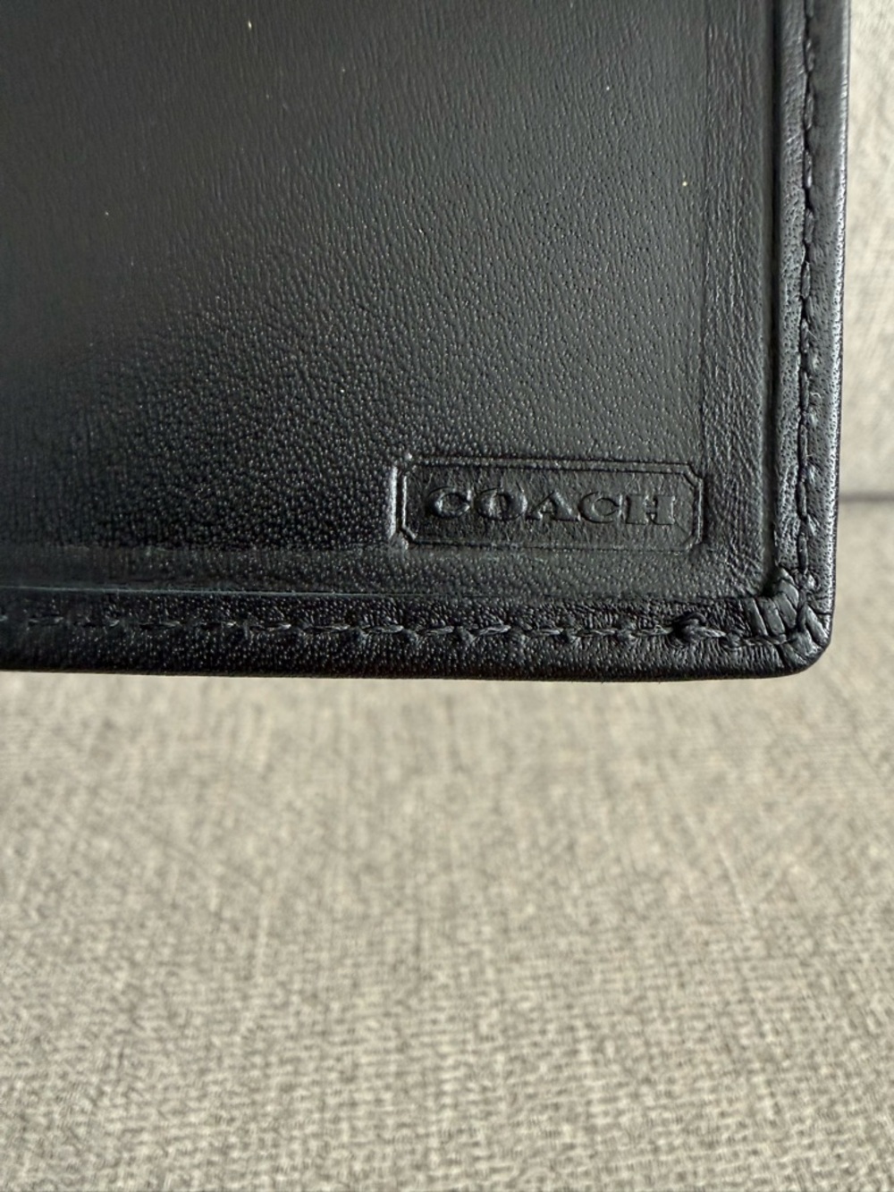 Coach Vintage Leather Checkbook Cover / Slim Organizer Black - Picture 3 of 9
